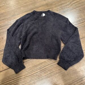 Black Fuzzy Sweater by H&M So Cozy Trendy Chic and Fun